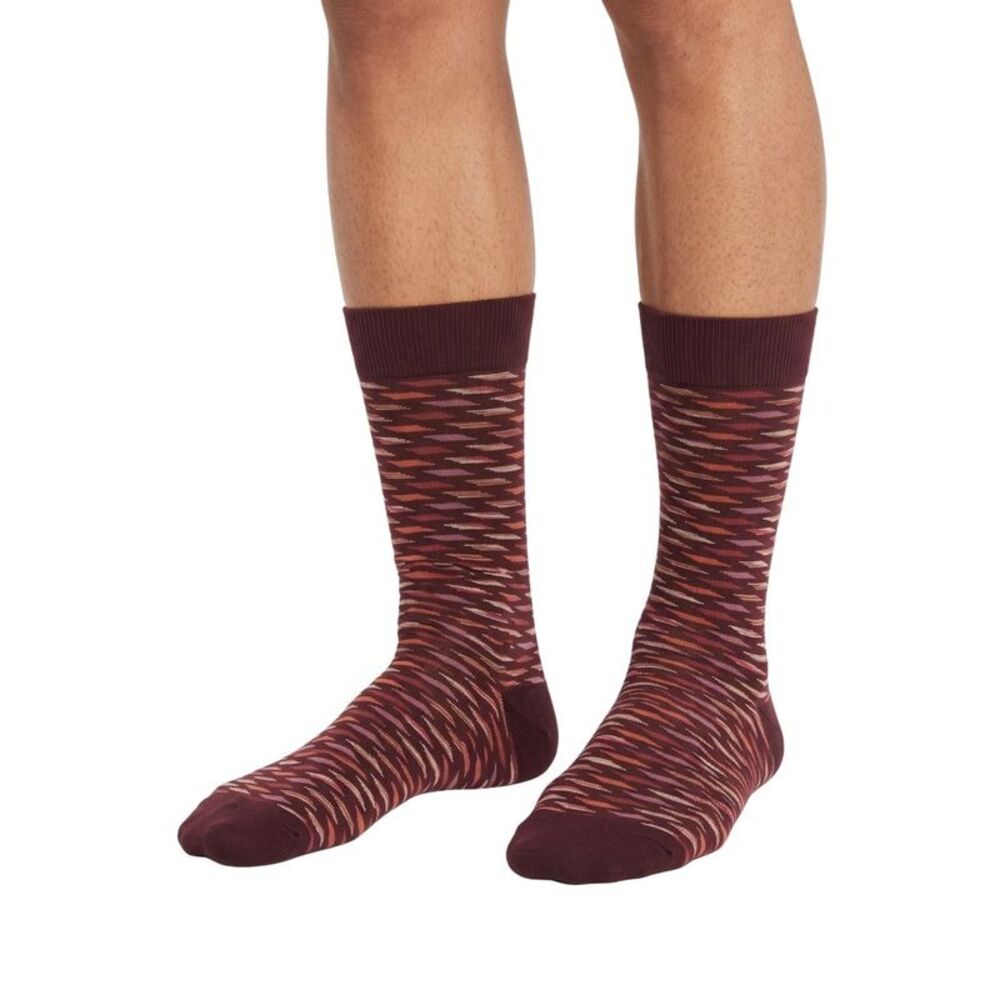 Missoni Maroon Mens Pattern Crew Socks-M